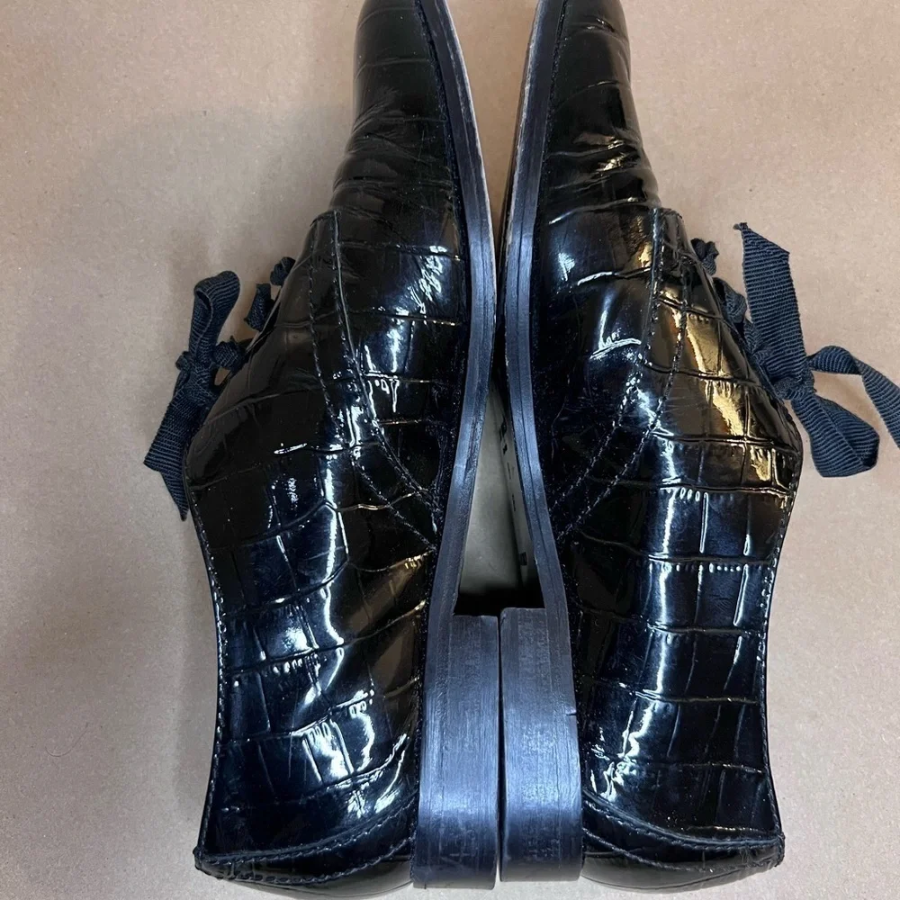 Kate Spade New York Black Patent Leather Oxford Shoes Italy Women’s Size 8B